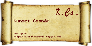 Kunszt Csanád névjegykártya